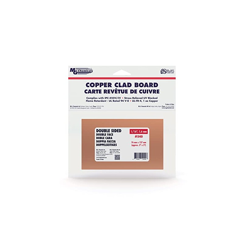 MG Chemicals - 540 Copper Clad Board, Double Sided, 5"