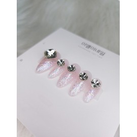 V cut stone point nail tip - short oval / 브이컷스톤포인트 네일팁 - 숏오벌