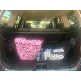 EACCESSORIES EA Rear Trunk Organizer Cargo Net for Nissan Xterra 2000-2015 – Envelope Style Cargo Net for SUV - Premium Mesh Elastic Car Trunk Organizer Vehicle Carrier Storage–Compatible with Xterra