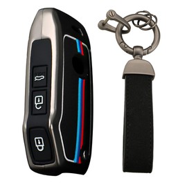 KUNIO Flip Car Key Fob Cover fit for Kia Ceed SW Sportage Sorento Cerato Stinger Forte KX3 K5 2017 2018 2019 2020 Key Case Metal Cover Key Protection 3 Buttons Key Chain B Black