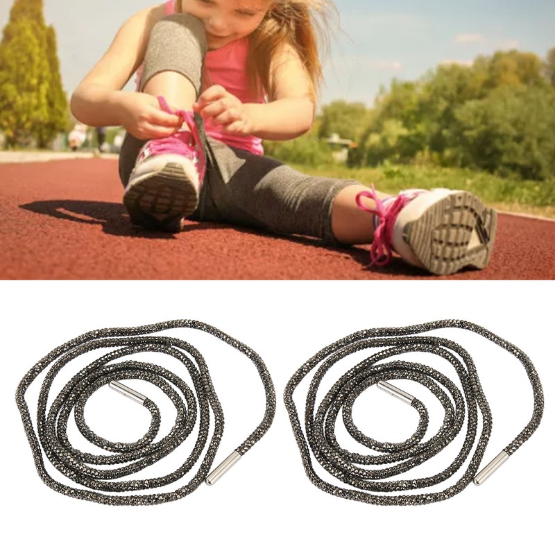 2pcs Rhinestone Shoe Laces Fashionable Shiny DIY Replacement Round Crystal