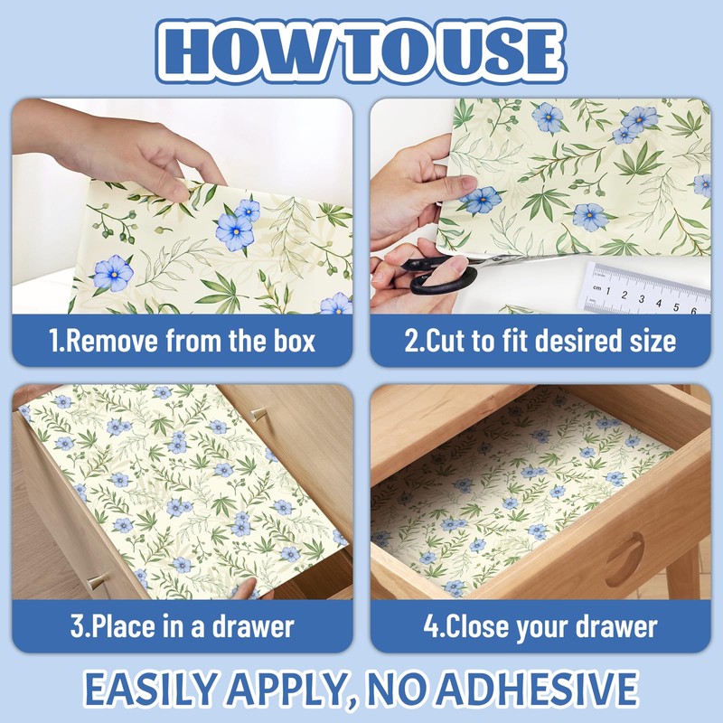 Scent-Hi Scented Drawer Liners, Linen Scent Paper Liners for Drawers,