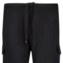 ADAMO Sweatshorts with Cargo Pockets RHODOS Series Plus Sizes up to 14XL for Men, black