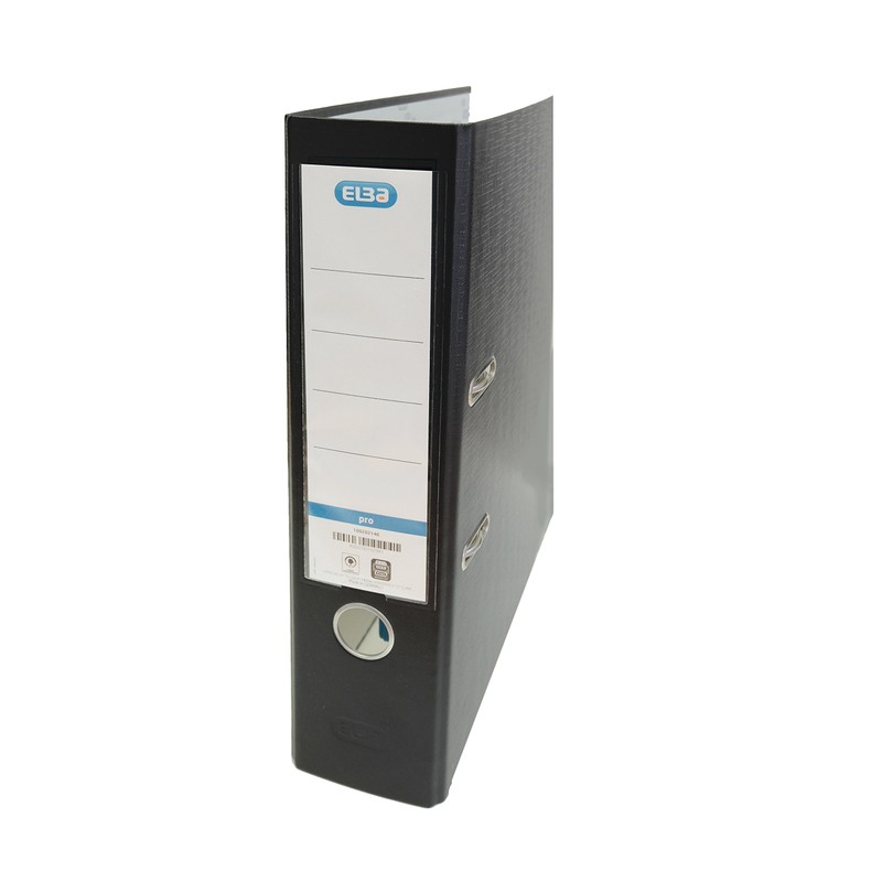 Elba 80 mm Plastic Foolscap Lever Arch File - Black