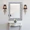 QMDECOR Crystal Crush Diamond Rectangle Silver Mirror for Wall Decoration