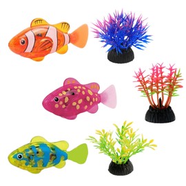 3 Pcs Robot Fish, Reusable Robotic Fish Bath Toy, Electronic Fish Suitable for Bathtubs, Pets, and Baby Bath Toys (Yellow, Orange, Red)