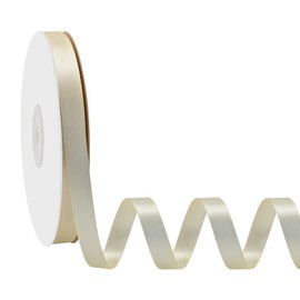 Simplegoal Double Face Ivory Satin Ribbon 1/4 Inch X 50 Yards Polyester Ivory Ribbons for Gift Wrapping Fabric Ribbon for Crafts Flower Bouquet Sewing Arts Wedding Party Decoration