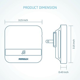 Vettora Arroux Wireless Doorbell Chime Plug & Play 250m (800ft) Wirelss Connection to Do