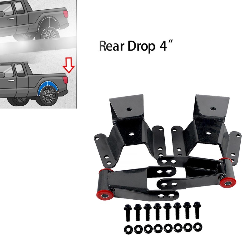 BST BSSP 4" Lowering Drop Set Spring Shackle and Hanger