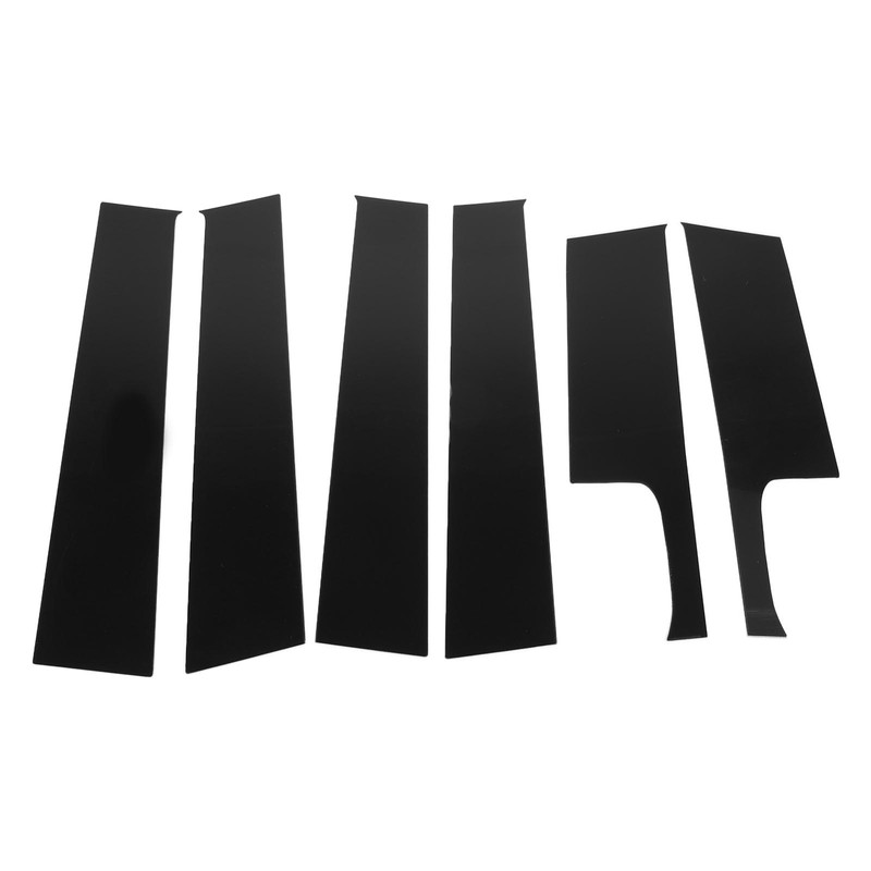 6Pcs B Pillar Posts Trim Glossy Black Firm Paste Exterior