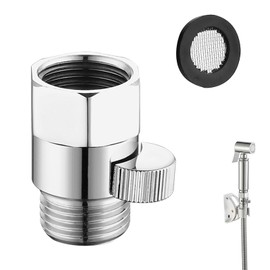 Vueinrg Shower Head Shut-Off Valve 1/2 Inch Water Stopper Shower Valve Shower Stop Brass Angle Valve Water Distributor Shower Shut-Off Valve with Rubber Seal for Hand Shower Arm (Polished Chrome)