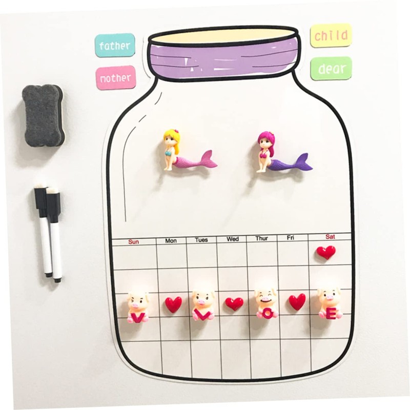 STOBOK Creative Erasable Fridge Reminder Board Magnet Sticker with Pen