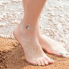 CHENGHONG Cat Anklet for Women 925 Sterling Silver Black Cat