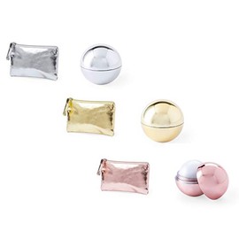 DISOK - Set mit 30 metallischen Geldbörsen + 30 Lippenbalsam. Lip Gloss Hochzeit. Originelle Details für Hochzeiten, Geldbörsen.