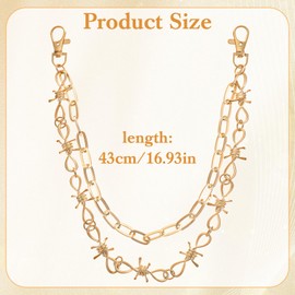 Double Layer Metal Chain, Gold Pants Chains, Punk Rock Waist Wallet Keychain Jeans Chains for Men Women Pants Jean Trousers Punk Clothing Accessories
