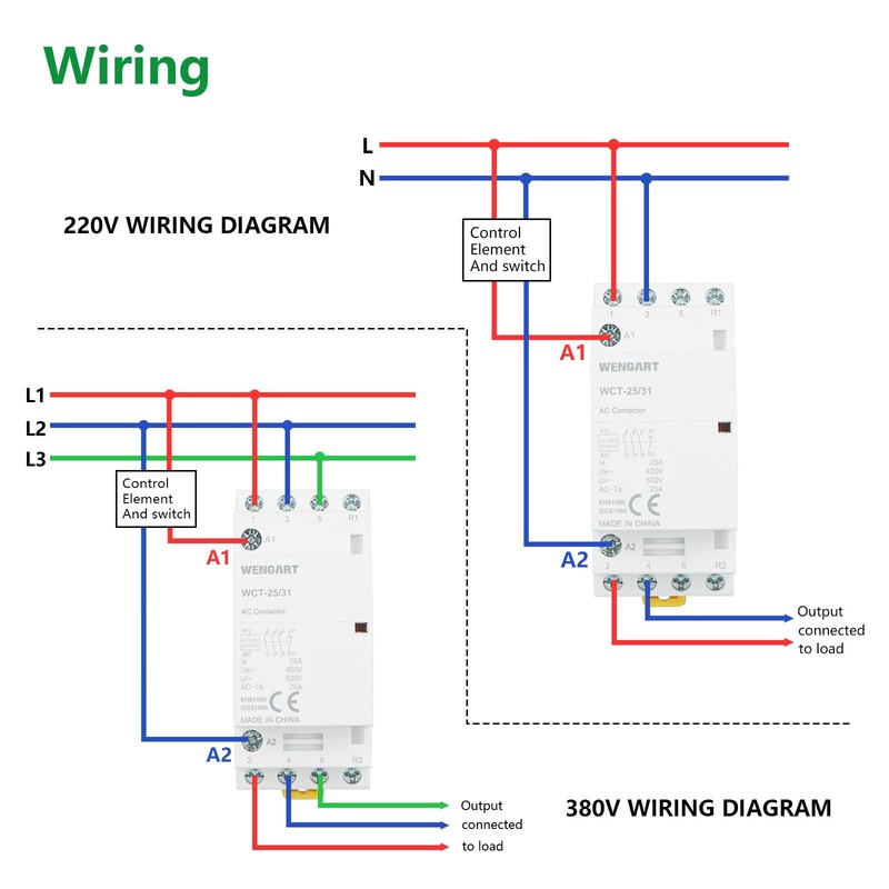 Wengart Household Contactor WCT-25, 3NO1NC, AC230V 25A, Precise Control, High
