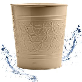 Autumn Alley Farmhouse Trash Can, Gold Bin, Round Bathroom Trash Can, Open-Top Gold Garbage Can for Bathroom, Home, Office Gold Waste Basket, Stylish Metal Rustic, Bathroom Décor