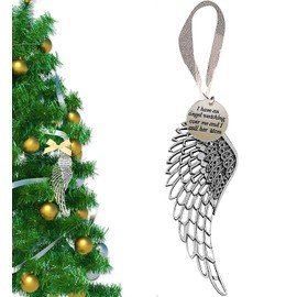 BTORER Christmas Angel Wing Ornament, Angel Memorial Christmas Unique Hanging Ornaments Remembrance,in Memory of Loved One Gifts,Memorial Ornaments for Loss of Loved One,Christmas Tree Decorations
