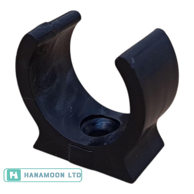 25mm Black PVC U Clip Conduit Push-in Saddles - Pack