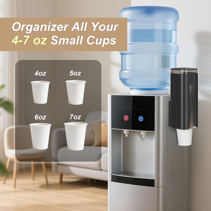 Cup Dispenser, Wall Mounted Mouthwash Cup Dispenser Fit 4oz-7oz Disposable