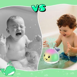 Bath Toys for Kids Ages 1-3 - Baby Toddler Bath Toys,Light Up Whale Bath Toy Sprinkler, Christmas Stocking Stuffers，Bathtub Pool Water Infant Toy 6-12-18 Months,1st Birthday 1 2 3 Year Old Gifts