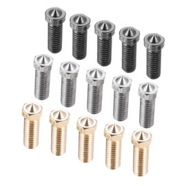 Aupoko Pack of 15 Nozzles for Anycubic Vyper, 3D Printer Parts 0.4 mm Nozzles Kit for Vyper, Kobra Plus, Kobra Max (5 Hardened Steel + 5 Stainless Steel + 5 Brass)