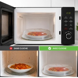 PARENCE.- Campana per forno a microonde universale/coperchio alimentare, prevenzione scheggiature, odore, cottura uniforme - 24 cm, trasparente