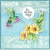 Stampendous Cling Stamp-Hummingbird Vine, Grey