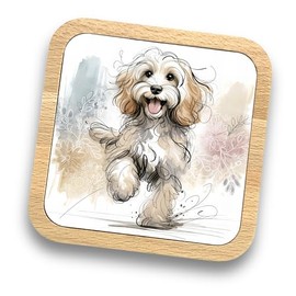 Cockapoo Gift Idea Wooden Coaster - 20+ Breeds Available! – Gift for Dog Dad, Dog Mum, Lovers, Owners, Walkers, Groomers – Ideal Dog Themed Gift for Women, Men (Cockapoo)
