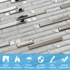 SODI MOSAIC White & Silver Glass Mosaic Backsplash Tiles, 12"