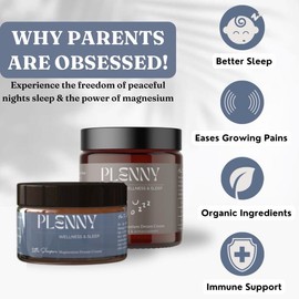 Plenny - Little Sleepers Magnesium Dream Cream - Promotes Deep Sleep for Babies & Children- All Natural & Organic Ingredients - Essential Oil: Essential Oil Free