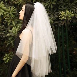 Self-Wedding Veil Wedding Accessories Bridal Shower Hair Accessories Veil 2ea