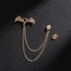 QPHYFXF Men's Batwing Brooch Set with Teardrop Gems & Fringe