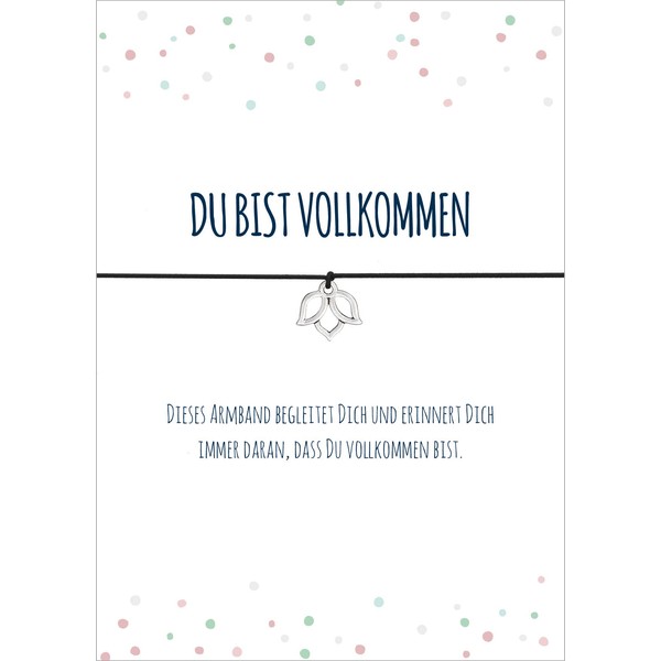Glücksschmiedin - Motivational Bracelet Du Bist Vollkommen in Black with