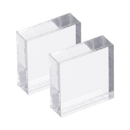 PATIKIL Acrylic Stamp Block, 2 Pack Clear Stamping Block with Grid Lines Decorative Mounting Blocks Set Square for Scrapbooking DIY Crafts Card Making