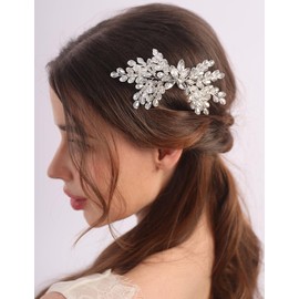 BERYUAN Sparkly Rhinestone Crystal Hair Comb Silver Wedding Bridal Hair Comb Rhinestone Wedding Headpiece Silver Rhinestone Bridal Headband for Wedding Women Girls