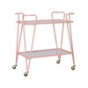 Linon Pink Mid-Century Bar Cart