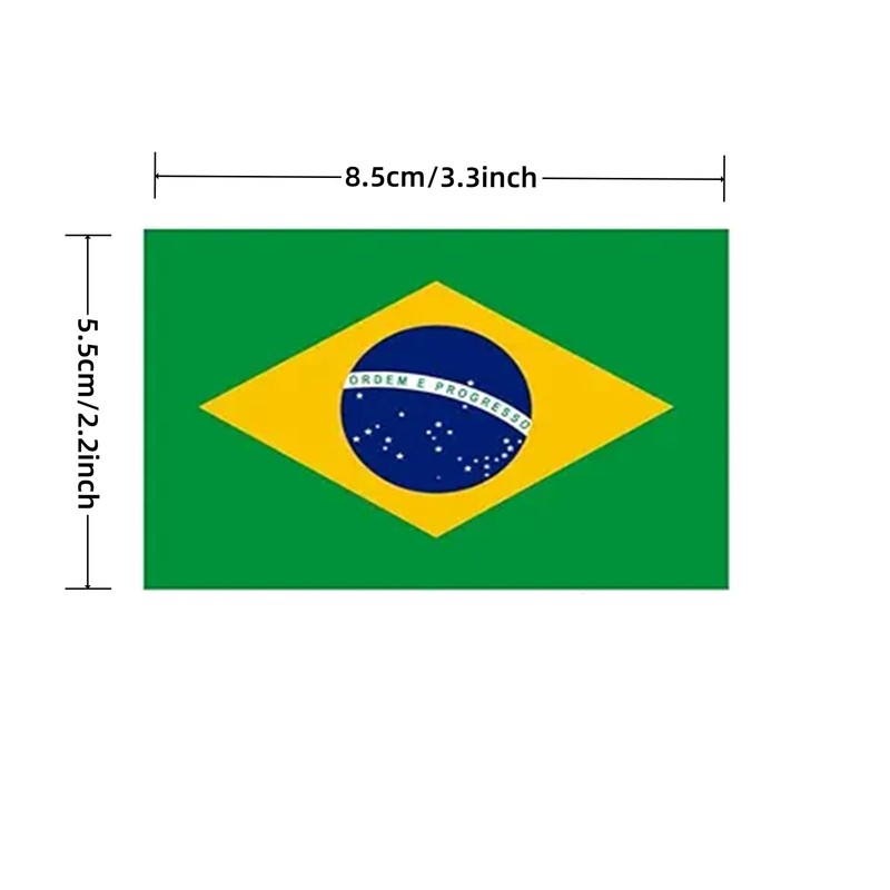 NEGNME 4 PCS Flag Stickers - Brazil Flag Stickers Decals