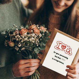 Wonkali I Love You Valentines Day Cards for Him, Funny I Love You Valentine's Day Card for Boyfriend, Husband, Valentine's Day Cards with Envelopes