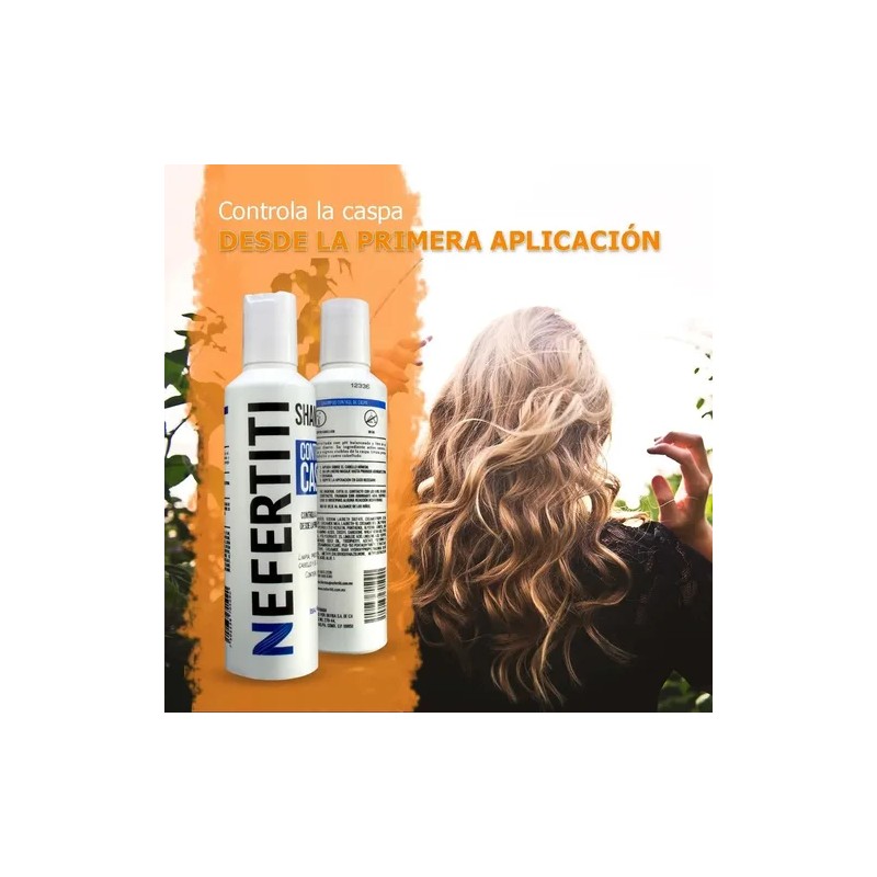 Shampoo Sin Sal Para Control De Caspa Nefertiti 300ml