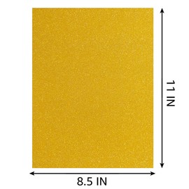 50 Sheets Glitter Cardstock Paper Glitter Thick Paper Cards for Birthday Party, Crafts and Invitations (Gold, 8 1/2 x 11 inches)
