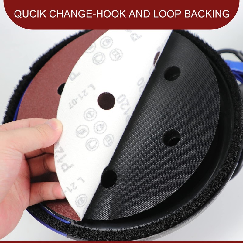 Awutzut 9 Inch 6 Hole Sanding Discs 40/60/80/120/150/240 Assorted Grit