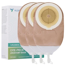20 PCS Urostomy Bag Drainable Pouches with Measure Card, One Piece Ostomy Supplies for Colostomy Ileostomy Stoma Care, Cut-to-Fit, 65mm Max