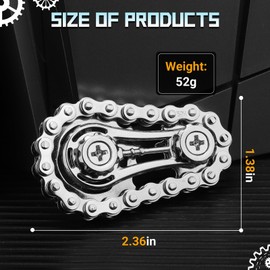 Bicycle Chain Gear Fidget Spinner for Stress Relief, Metal Sprocket Chain Fidget Toy for Children Adults, Kinetic Desk Toy Novelty Hand Finger Spinner for Anti-Anxiety