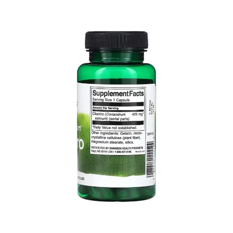 Swanson, Cilantro de espectro completo, 425 mg, 60 cápsulas