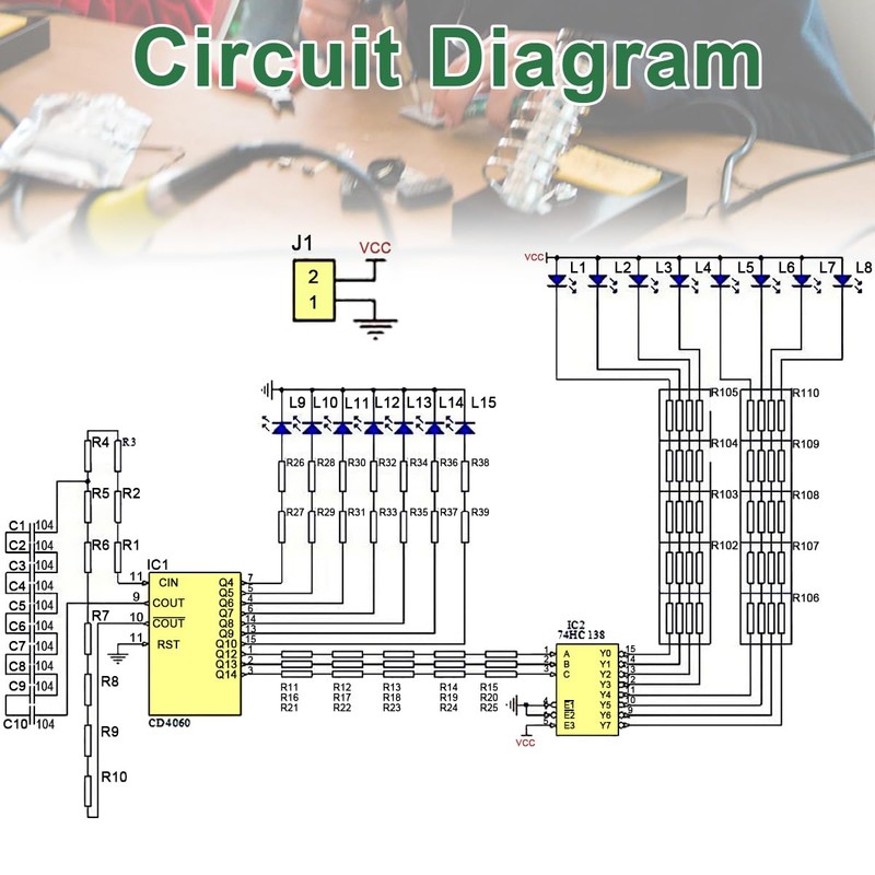 DAOKAI Welding Practice Board,1805 SMD/SMT Components Practice Board Practice Kit