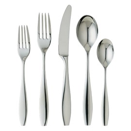 Ginkgo International Allison Stainless Steel Place Flatware, 5-piece set, Silver