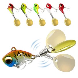 Pack of 6 Fishing Jig Spinner, Fishing Lure Artificial Bait, Pike Bait, Ultra Sharp Down, Bionic Artificial Bait, Fishing Lure with 3D Eyes for Trout, Bass, Pike, Chub, Zander