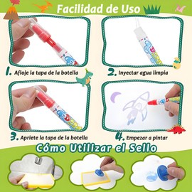 YUJWW Pizarrón Mágico para Niños, 80×60 cm Doodle Mat, Tapete Infantil con 5 Rotuladores, 4 Plantillas Y Moldes, Dibujar Alfombra Pintarron Regalo para Cumpleaños Navidad