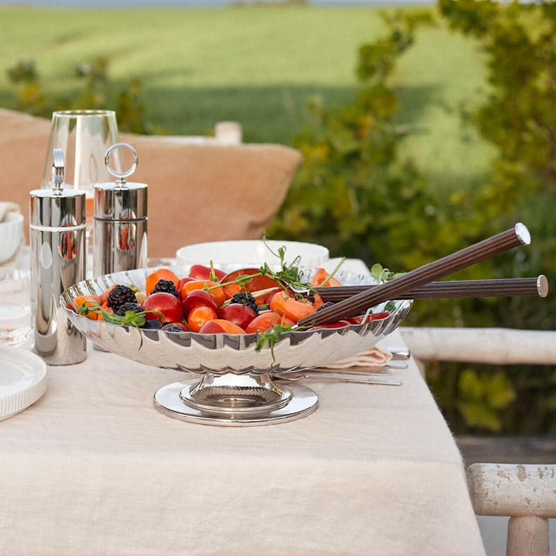Georg Jensen Bernadotte Salad Set Wood & Stainless Steel